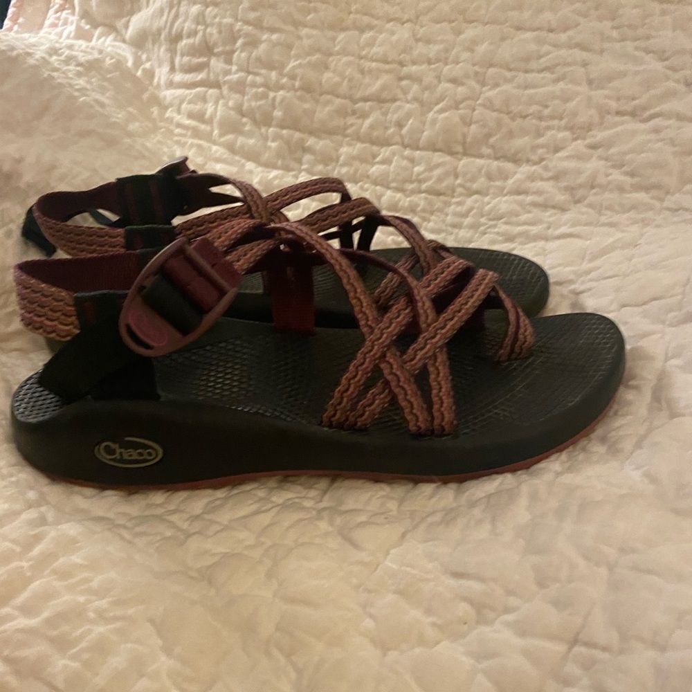 Chaco Women's Sandals in Black and Burgundy